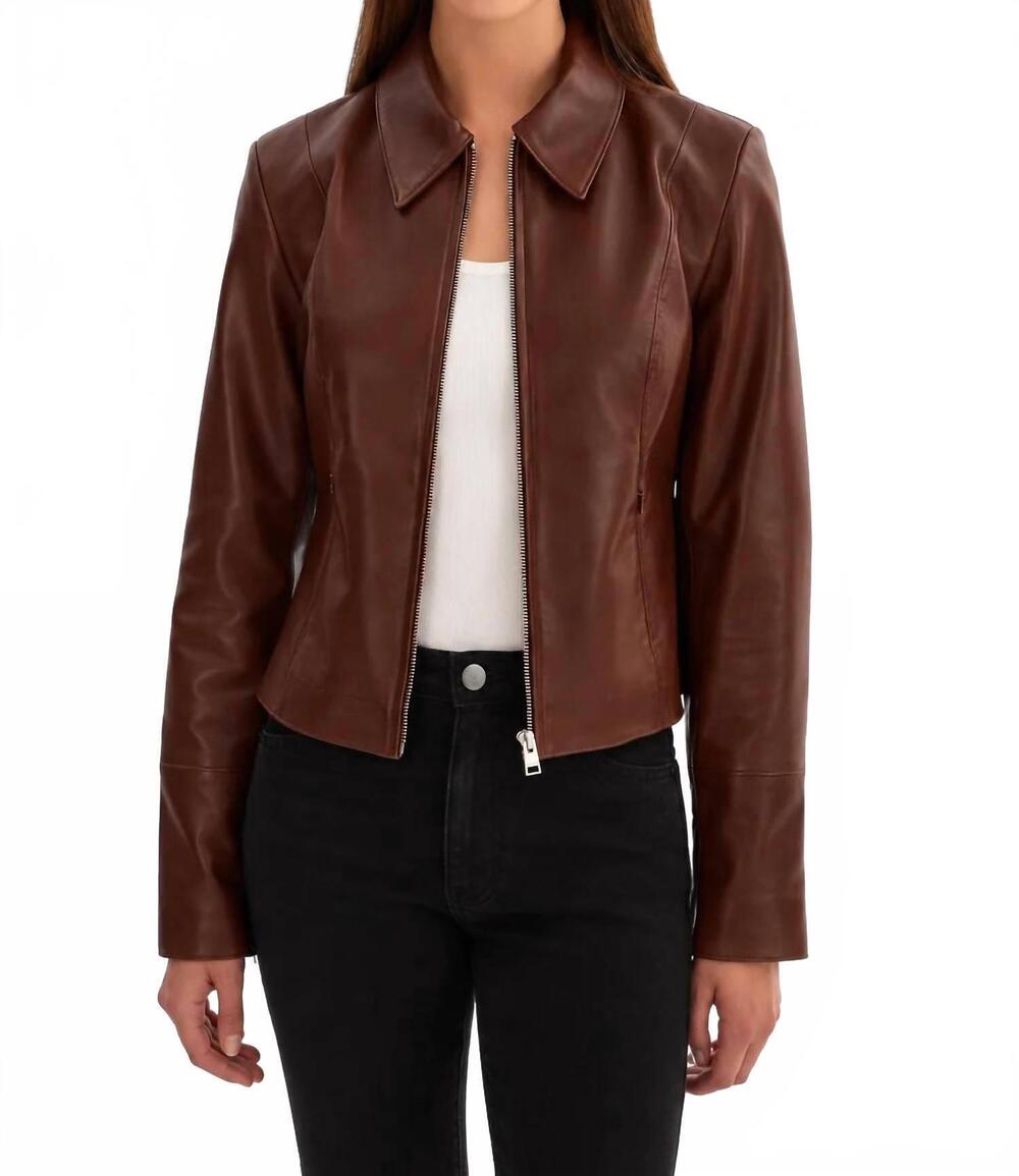 NEW LAMARQUE women's the oceana leather jacket in luggage